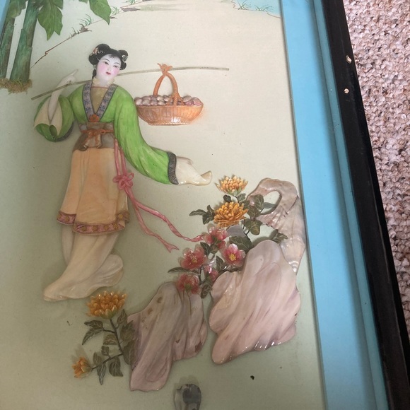 Two original Japanese swatow shell cutting pictures - Picture 10 of 10